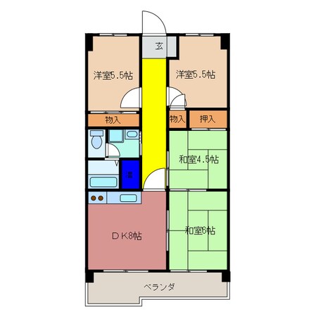 近鉄四日市駅 徒歩8分 6階の物件間取画像